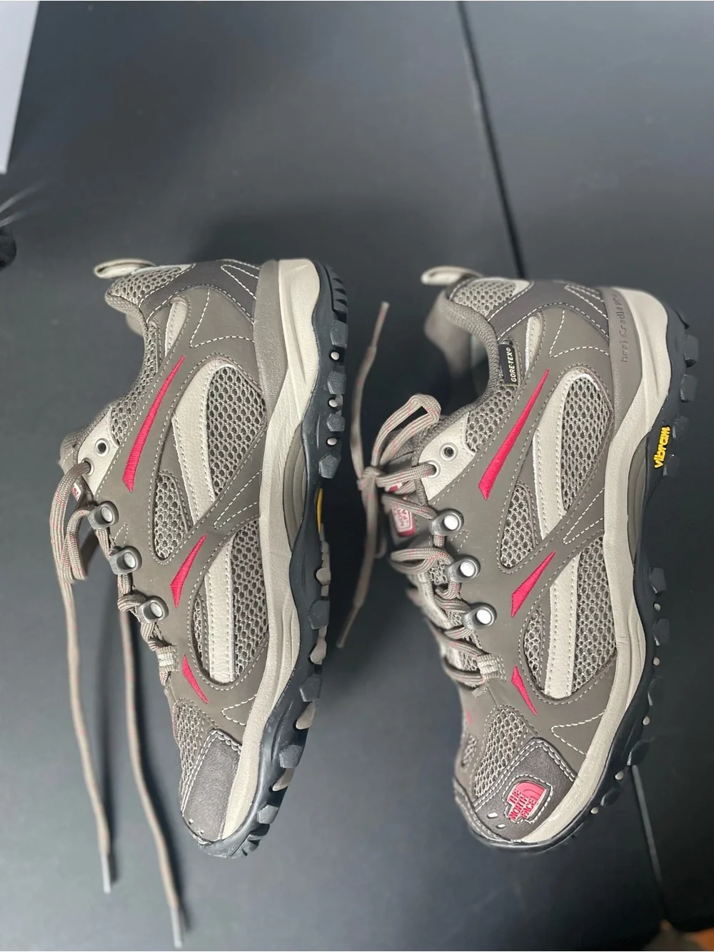 The North Face Vibram Hiking Shoes Taupe and Pink Size 7.5
